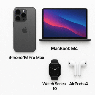 1 parcel box - Iphone 16pro max  256GB, MacBook M4 512GB, Watch Series 10, Air pods 4