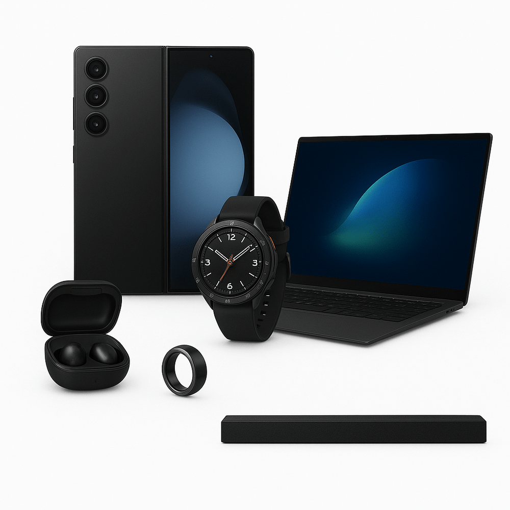 1 parcel box - Galaxy Z Fold7 512GB, Galaxy Watch Ultra, Galaxy Buds3 Pro, Galaxy Ring, Galaxy Book5 Pro 360 1TB, Q Series Soundbar Q990F